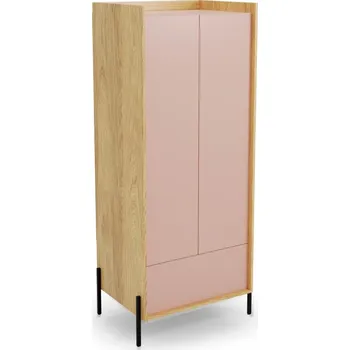 Šatní skříň Šatní skříň Mobius 2D hickory dub/růžová