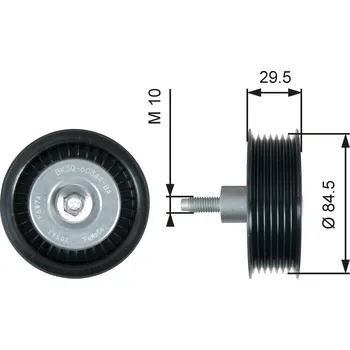 Vratná/vodicí kladka, klínový žebrový řemen GATES T36536