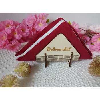 Stojánek na ubrousky s nápisem Dobrou chuť