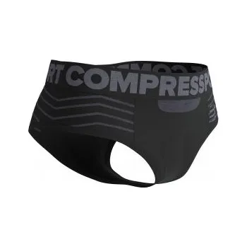 Dámské termo spodní prádlo COMPRESSPORT SEAMLESS BOXER W black/grey S; Černá kalhotky + DÁREK DLE VÝBĚRU!