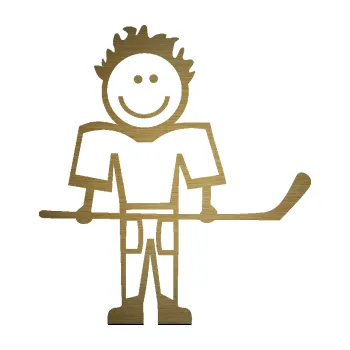 samolepka Cartoon family kluk 002 pravá hokejista (64 - škrábaný kov zlatý) SAMOLEPKA NA AUTO, NÁLEPKA, FÓLIE, POLEP, TUNING, VLASTNÍ TEXT, TISK, AUTOSAMOLEPKY.cz, POLEPY, OBRÁZEK, LOGO, 3D STICKERS