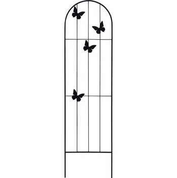 Stojan na květiny Mříž na popínavé rostliny kovová Lafiora motýl 32 x 120 cm černá
