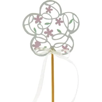 Velikonoční dekorace Kytička perforovaná zápich 6x6/34 cm