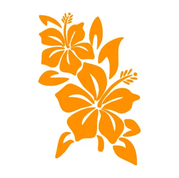 Samolepící dekorace SAMOLEPKA Květina dekor 033 pravá ibišek (06 - oranžová) NA AUTO, NÁLEPKA, FÓLIE, POLEP, TUNING, VLASTNÍ TEXT, TISK, AUTOSAMOLEPKY.cz, POLEPY, OBRÁZEK, LOGO, SAMOLEPKY