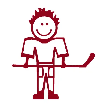 samolepka Cartoon family kluk 002 pravá hokejista (07 - bordó vínová) SAMOLEPKA NA AUTO, NÁLEPKA, FÓLIE, POLEP, TUNING, VLASTNÍ TEXT, TISK, AUTOSAMOLEPKY.cz, POLEPY, OBRÁZEK, LOGO, 3D STICKERS