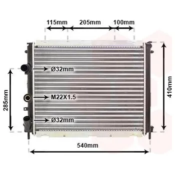Chladič motoru Chladič, chlazení motoru VAN WEZEL 43002231