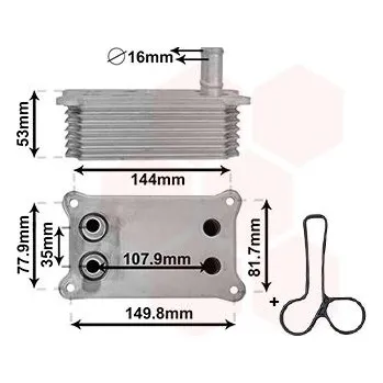Chladič motoru Olejový chladič, motorový olej VAN WEZEL 18013705