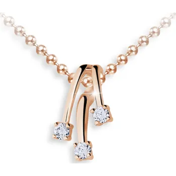 Přívěsek ŠPERKY-NM, Zlatý přívěsek se třemi zirkony 771 růžové zlato