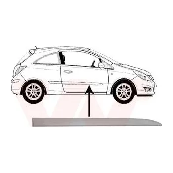 Lišta karosérie Ozdobná / ochranná lišta, dveře VAN WEZEL 3750408