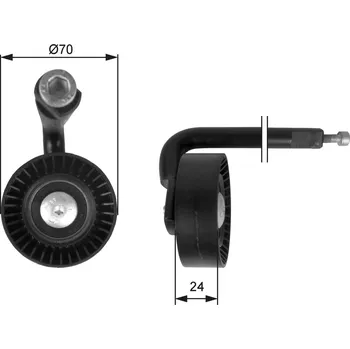 Napínací kladka, žebrovaný klínový řemen GATES T39020