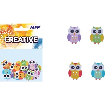 Vánoční dekorace sova 2,5cm/18ks dřevěná 1041735 MFP