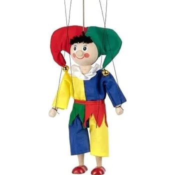 loutka Moravská Ústředna Šašek 20 cm, dřevěná loutka