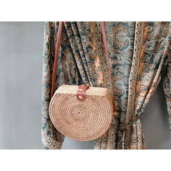 Kabelka Kulatá ratanová kabelka přes rameno Bali - 20*7*17 cm