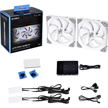 PC ventilátor Lian Li UF-SL140-2W PC větrák s krytem bílá (š x v x h) 140 x 140 x 25 mm včetně LED osvětlení