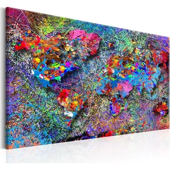 Obraz Recenze Artgeist Obraz 60 x 40 cm Mapa: Inspirace Jacksonem Pollockem
