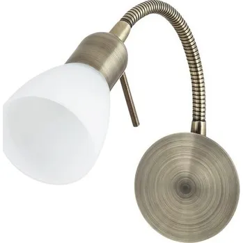 Nástěnné svítidlo Soma , Nástěnné bodové svítidlo v bronzové barvě na jednu žárovku , E14, r-6320 Rabalux ,Bílá, Bronzová