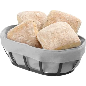 chlebník Černo-šedý koš na pečivo s textilní výstelkou Hendi, 16 x 25 cm ID_1440369