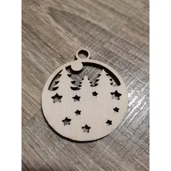 Vánoční dekorace Dřevěná vánoční ozdoba č.13 - stromečky Velikost: 50