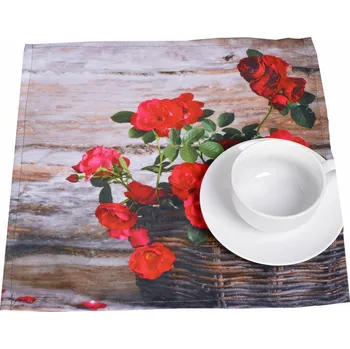 prostírání Prostírka dekorační, Digi Růže v košíku, 35 x 35 cm