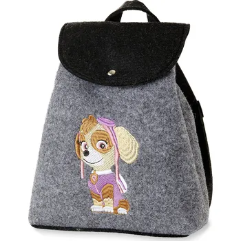 Wooline Filcový batůžek šedý, motiv pejsek