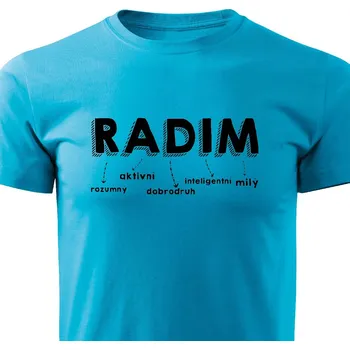 Pánská móda Pánské tričko Radim Barva: Tyrkysová, Velikost: XXXL