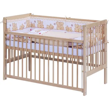 Dětská postýlka Scarlett Matěj s kompletní výbavou a stahovací bočnicí 120 x 60 cm béžová