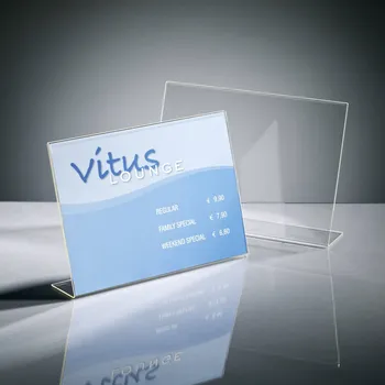 Sigel TA211 TA211 stolní stojan tvar L Použití pro formát papíru: DIN A4 na šířku čiré sklo 1 ks