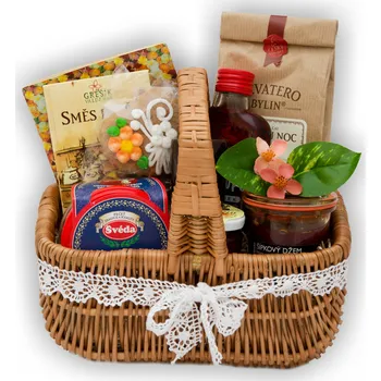 Dárkový potravinový koš Český koš Dárkový košíček pro ženu