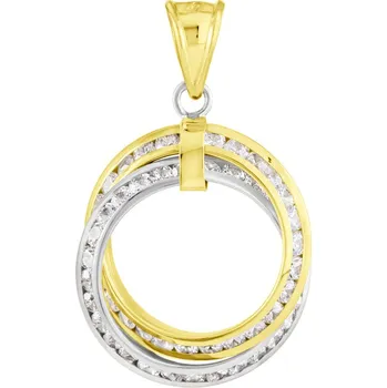 Přívěsek GEMMAX Zlatý přívěsek Trinity se zirkony – zlatý šperk ryzosti 585/1000 v Dárkovém balení s Certifikátem GLPCB-39161