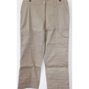 Dámské kalhoty Dámské plátěné 3/4 kalhoty | Béžové