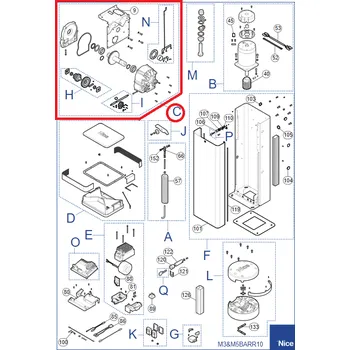 Pohon brány NICE SPAMG279A00 kit prevodovky pre M5BAR