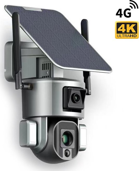 Bateriová duální PTZ 4G IP kamera Secutek SHT-SPB5-4G se solárním panelem