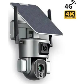 IP kamera Bateriová duální PTZ 4G IP kamera Secutek SHT-SPB5-4G se solárním panelem