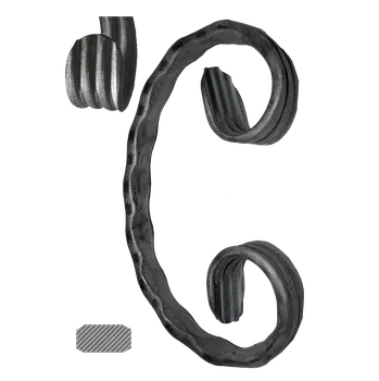 Zábradlí KOVIAN, s.r.o. Céčko 12 x 6, 120 x 70 mm, široké rozkování, zdobené