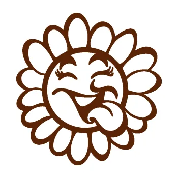 Samolepící dekorace SAMOLEPKA Květina dekor 034 pravá vysmátá kopretina (15 - hnědá) NA AUTO, NÁLEPKA, FÓLIE, POLEP, TUNING, VLASTNÍ TEXT, TISK, AUTOSAMOLEPKY.cz, POLEPY, OBRÁZEK, LOGO, SAMOLEPKY