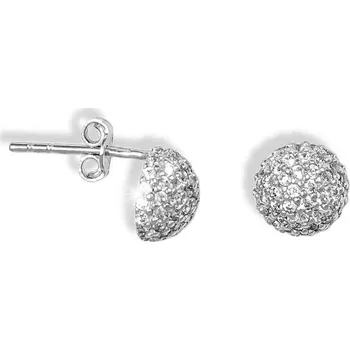 Náušnice GEMMAX Elegantní zlaté náušnice pecky se zirkony – zlatý šperk ryzosti 585/1000 v Dárkovém balení s Certifikátem GLEWB-06081