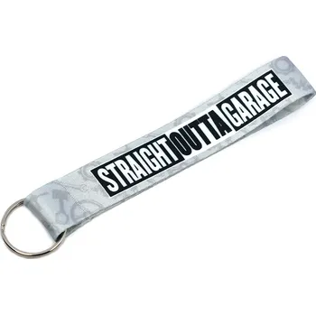 Krátká Klíčenka "Straight outta garage" - šedá