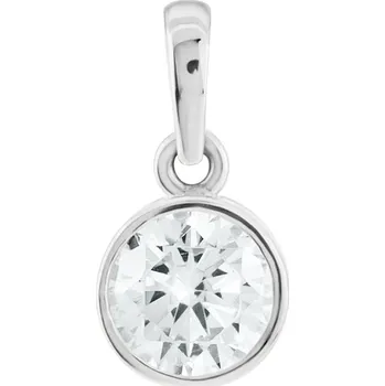 Přívěsek GEMMAX Minimalistický přívěsek z bílého zlata se zirkonem – zlatý šperk ryzosti 585/1000 v Dárkovém balení s Certifikátem GLPWB-13671