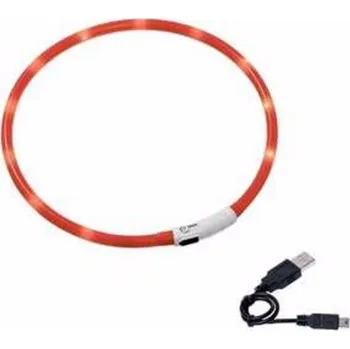 Obojek pro psa LED obojek dobíjecí Karlie, červená 75 cm