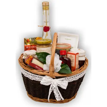 Dárkový potravinový koš Český koš Svatební dárkový košík