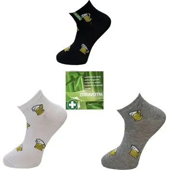 Pánské oblečení PeSaiL Pánské krátké zdravotní ponožky s bambusovým vláknem - Beer (Balení/3 páry) Velikost: 43-46