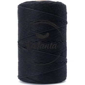 Příze Macrame příze KaFanta PREMIUM 3mm/100m - pure black
