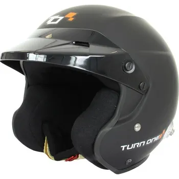 Helma na motorku Přilba Turn One Jet-RS s FIA 8859-2015, Hans, černá