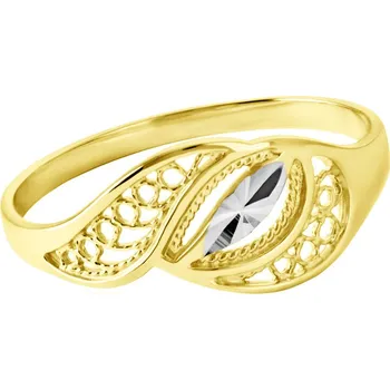 Prsten GEMMAX Zlatý prsten zdobený filigrány a gravírováním vel. 55 – zlatý šperk ryzosti 585/1000 v Dárkovém balení s Certifikátem GLRCN-55-40591