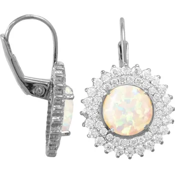 Náušnice GEMMAX Zlaté náušnice s Opálem Athéna – zlatý šperk ryzosti 585/1000 v Dárkovém balení s Certifikátem GLEWV-11931