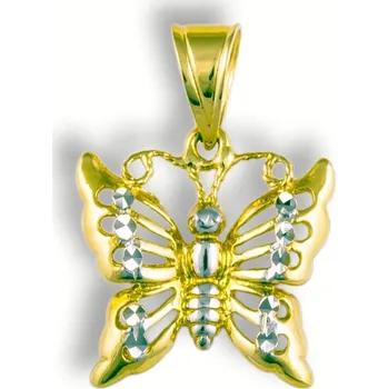 Přívěsek GEMMAX Zlatý přívěšek - Motýlek – zlatý šperk ryzosti 585/1000 v Dárkovém balení s Certifikátem GLPCN-87131