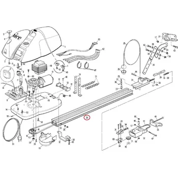 Pohon brány NICE BPA0331A.4565 hliníková šína L-2950mm pre SPIDO