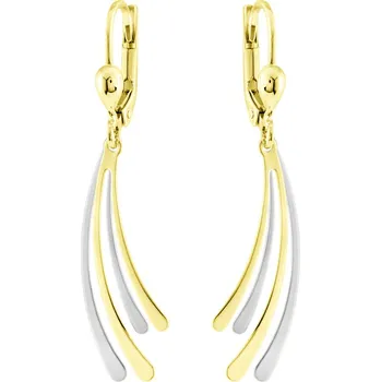 Náušnice GEMMAX Elegantní zlaté visací náušnice – zlatý šperk ryzosti 585/1000 v Dárkovém balení s Certifikátem GLECN-60771