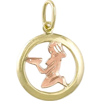 Přívěsek GEMMAX Original – garance kvality Zlatý přívěsek Panna - měsíční znamení kolečko – zlatý šperk ryzosti 585/1000 v Dárkovém balení s Certifikátem GUPCN-69441