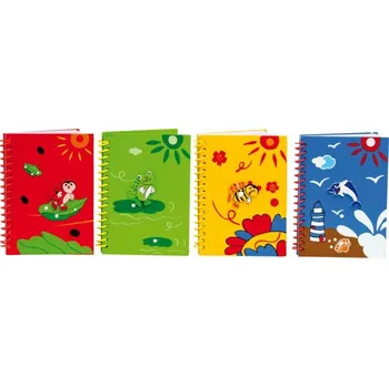 Sešit Poznámkový sešit s dřevěným obalem 1ks červená